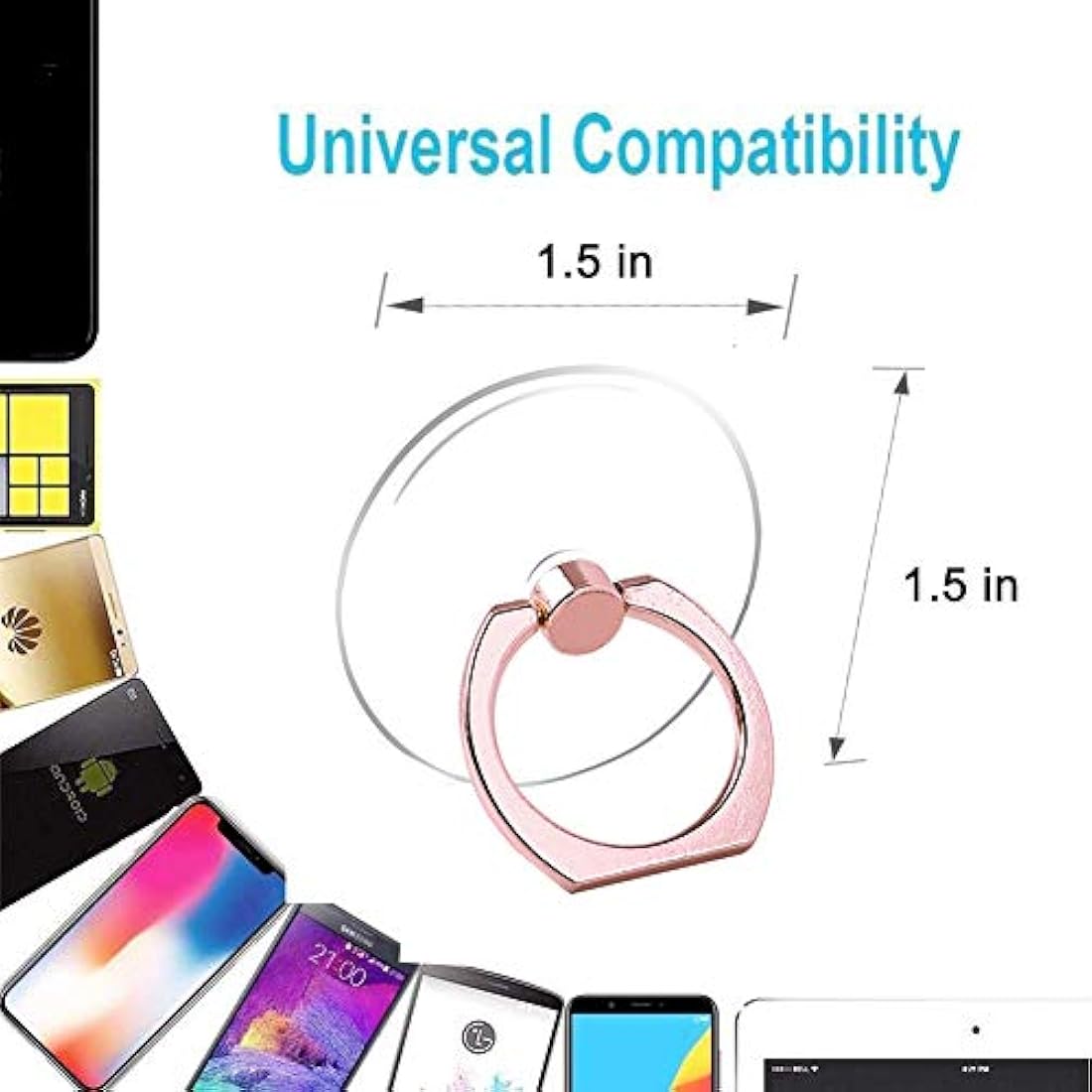 Soporte para anillo de teléfono móvil transparente