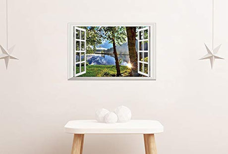 Adhesivo decorativo para pared, diseño de lago pacífico