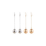Aretes de bola de disco de plata para mujeres