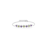 Pulseras de tenis de plata de ley 925 con amatista morada