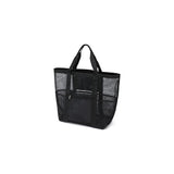 Bolsa de playa en malla con 9 bolsillos de color negro