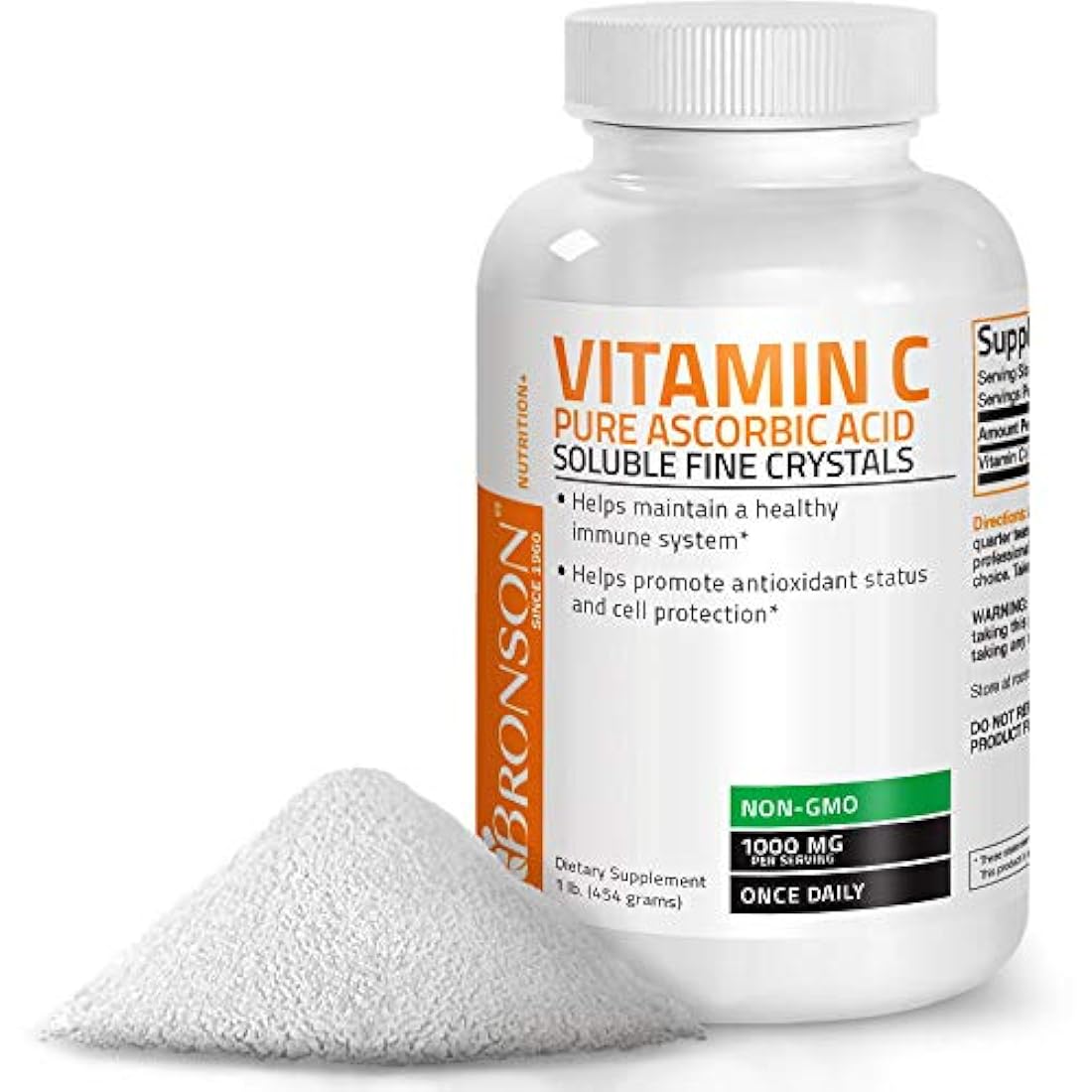 Vitamina C en polvo pura absorción ácido soluble  Bronson