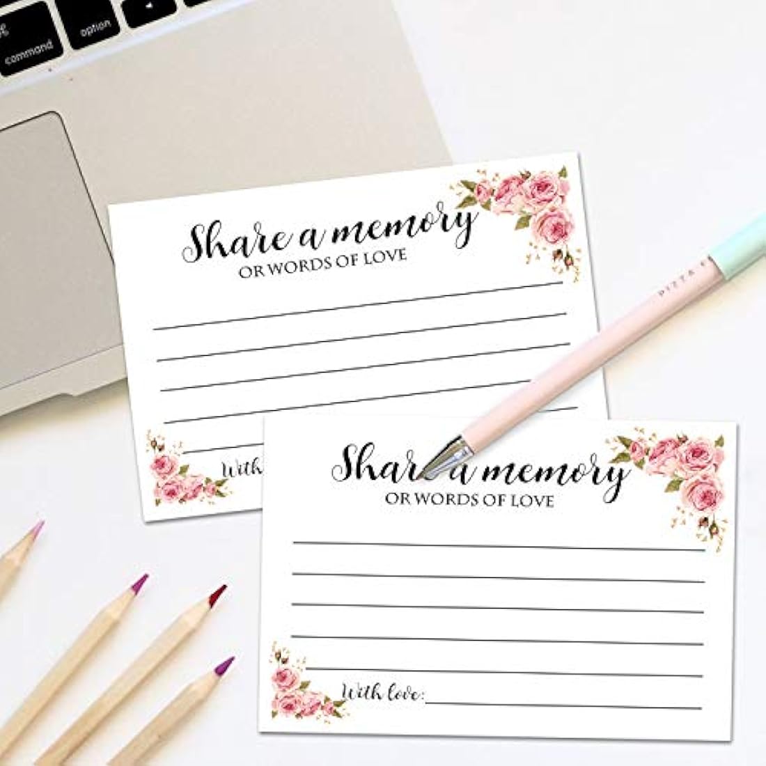 50 tarjeta de memoria floral para la celebración de la vida