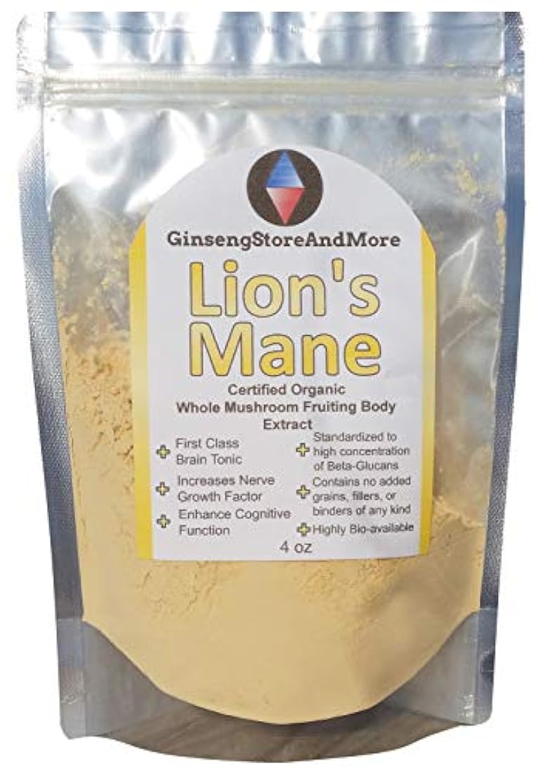 Seta orgánica de melena de león de 4 oz extraída de cuerpos
