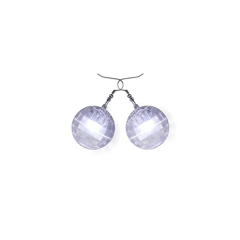 Aretes de bola de discoteca con proyección de luz para mujer