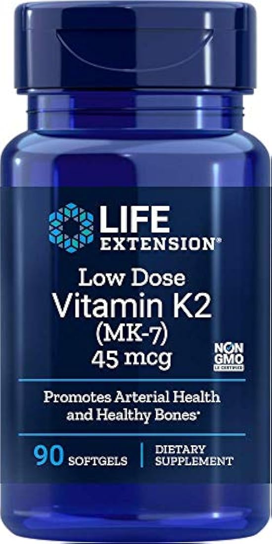 Baja dosis Vitamina K2 Menaquinone-7 90 cápsulas blandas