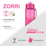 Botella de agua deportiva Zorri, 13.5, 17, 23.6 onzas, sin BPA, prueba de fugas, ligera, para exteriores, campamento, ciclismo, fitness, gimnasio, yoga, niños, adultos, botellas de bebida con filtro, tapa abierta con cerradura