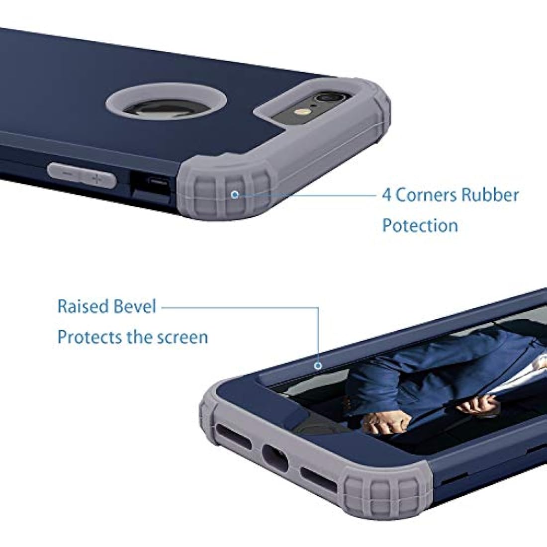 Fingic-Carcasa para iPhone 8, iPhone 7,ultra finas, de goma