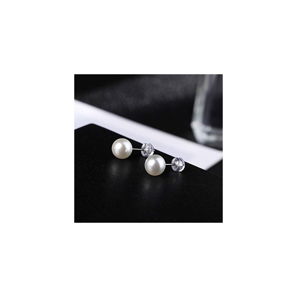 Aretes de perlas de agua dulce hipoalergénicos para mujeres