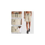 Shorts cortos de senderismo para mujer talla 3XL Caqui
