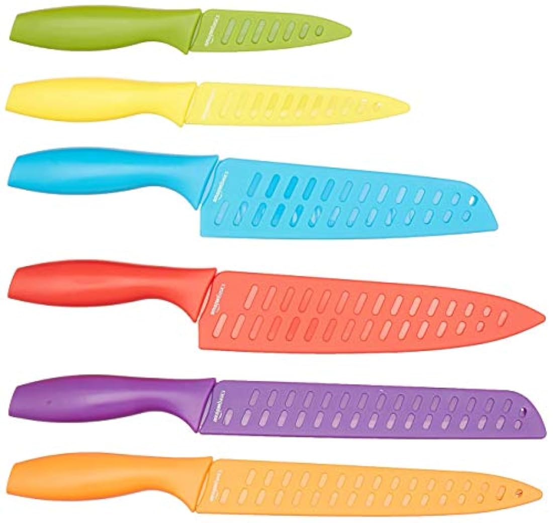 AmazonBasics Juego de cuchillos de colores 12 unidades