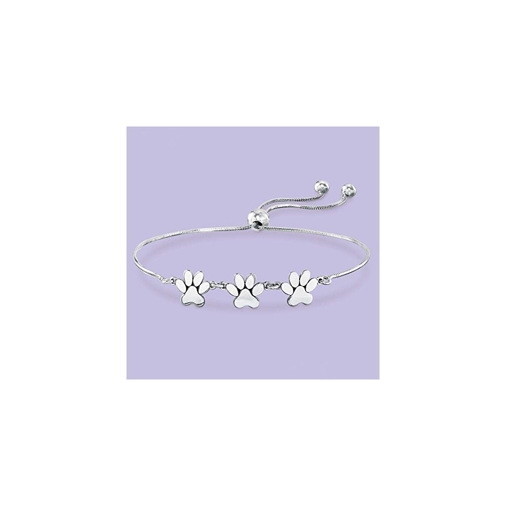 Pulseras de plata de ley con diseño de patas pequeñas