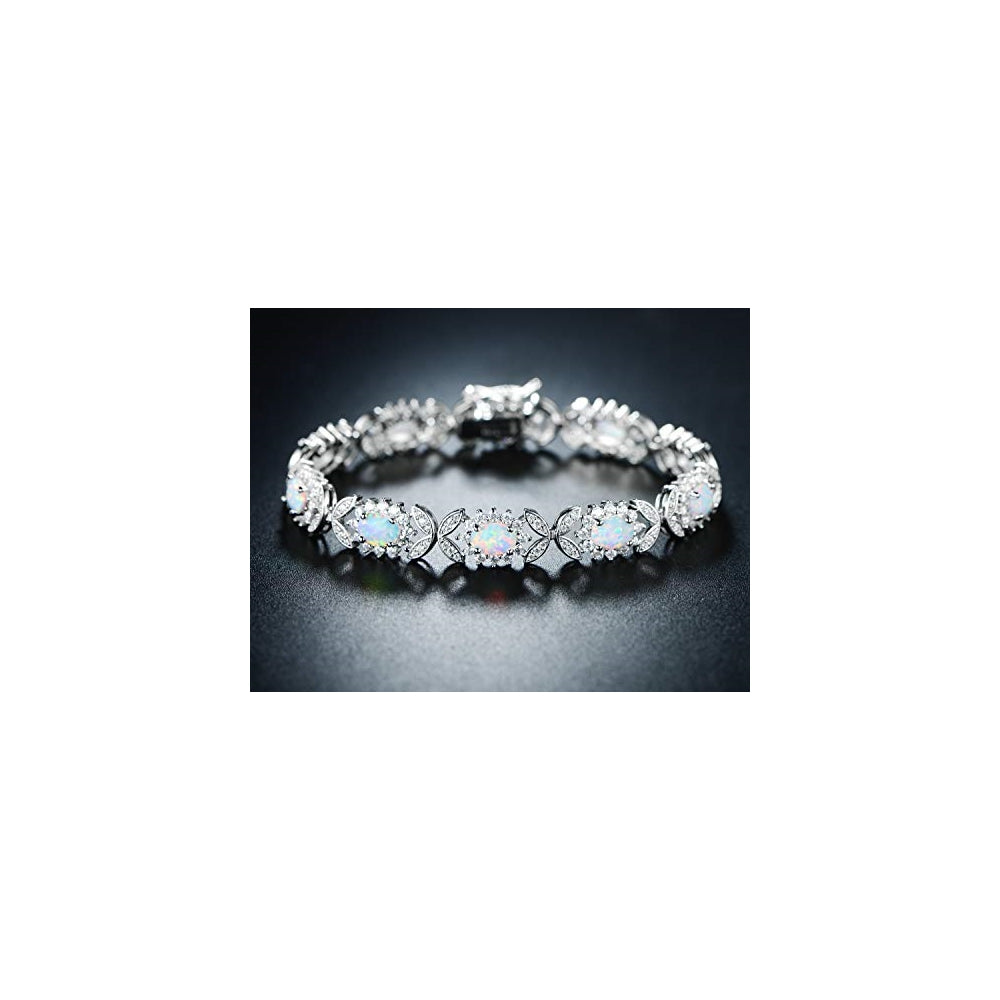 Pulseras y tobilleras de cuentas redondas de oro blanco