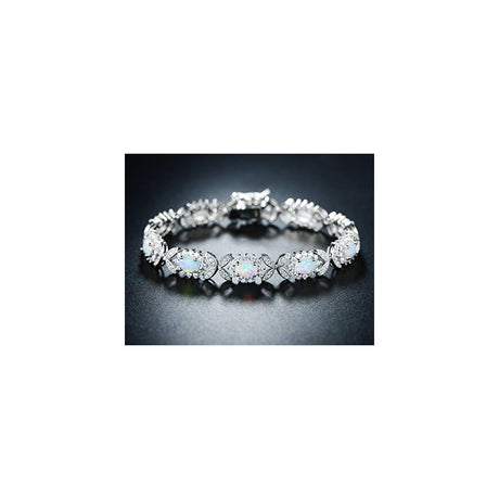 Pulseras y tobilleras de cuentas redondas de oro blanco