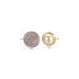 Aretes de clip redondos de perlas para mujer
