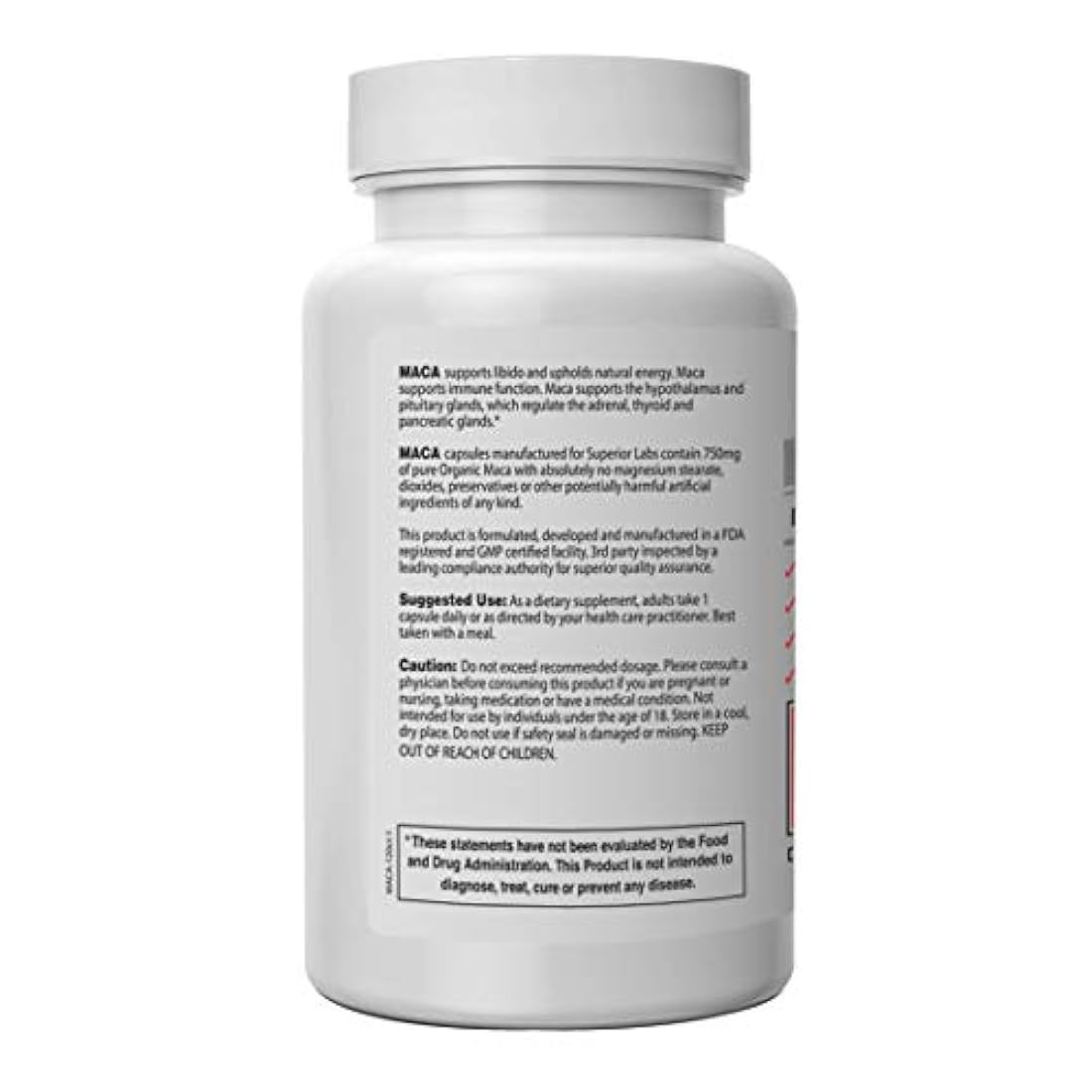 Superior Labs orgánicos Maca 100% puro peruana nongmo