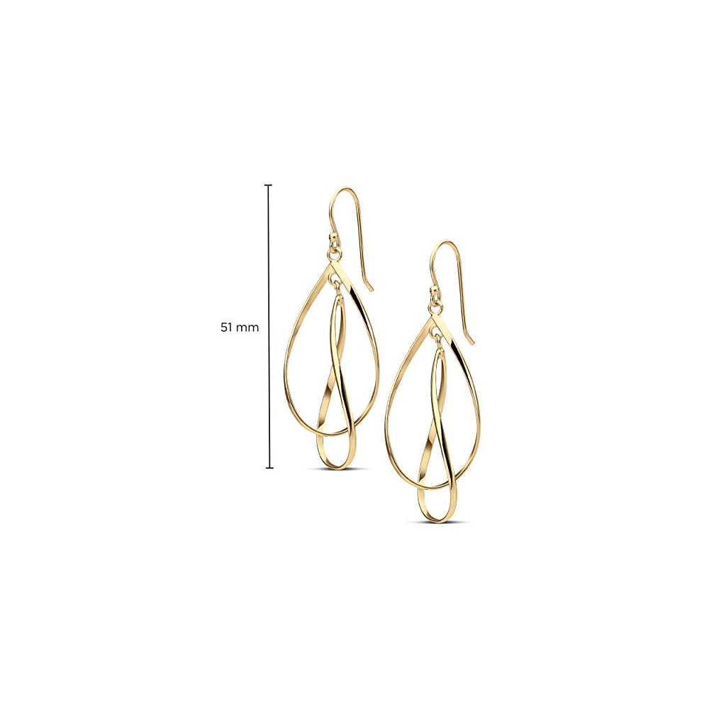 Aretes de plata de ley para mujer  chapados en oro