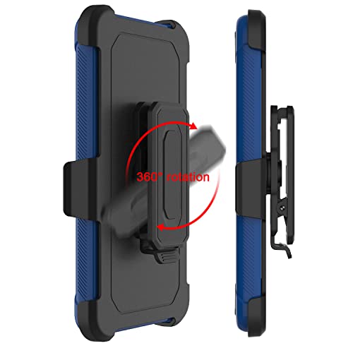 Leptech Funda para Samsung Galaxy A53 5G con protector de pantalla de cristal, [Serie Funda] Clip de cinturón de protección, resistente, resistente, resistente, resistente, militar, a prueba de golpes, cubierta para teléfono celular (azul)
