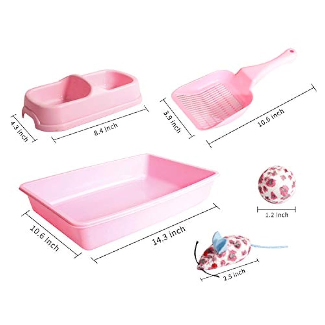 PAWISE Kit de iniciación para gatos, incluye 4 suministros para gatitos, ideal para gatitos pequeños, 14.5 x 10.5 pulgadas