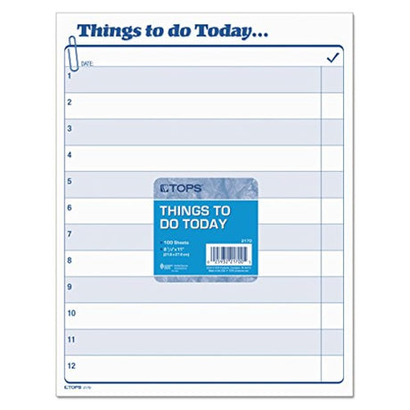 Tops Programa diario de cosas que hacer hoy Pad, 8.5 x 11