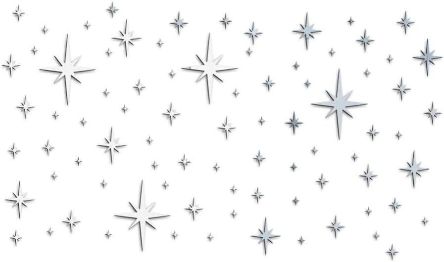 Stickers de Pared Estrella Acrílica 82Pcs, Decoración Infantil