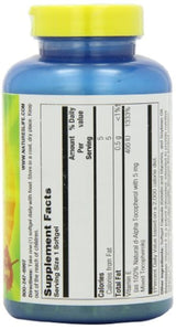 La vida de la naturaleza e, D-Alpha y mixtos tocopherols 400 IU softgels, 250 Count