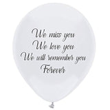 Globos de recuerdo funerario blanco, 16 unidades