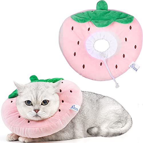 COLLAR de cono ajustable para gatos suave, lindo collar de recuperación de gatos, conos de gato después de la cirugía para gatitos