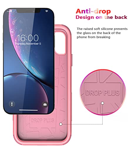 Diverbox Funda para iPhone Xr [a prueba de golpes, a prueba de gotas] [a prueba de polvo], resistente funda de protección para Apple iPhone XR (rosa)