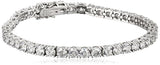 Pulsera de tenis de corte redondo de plata