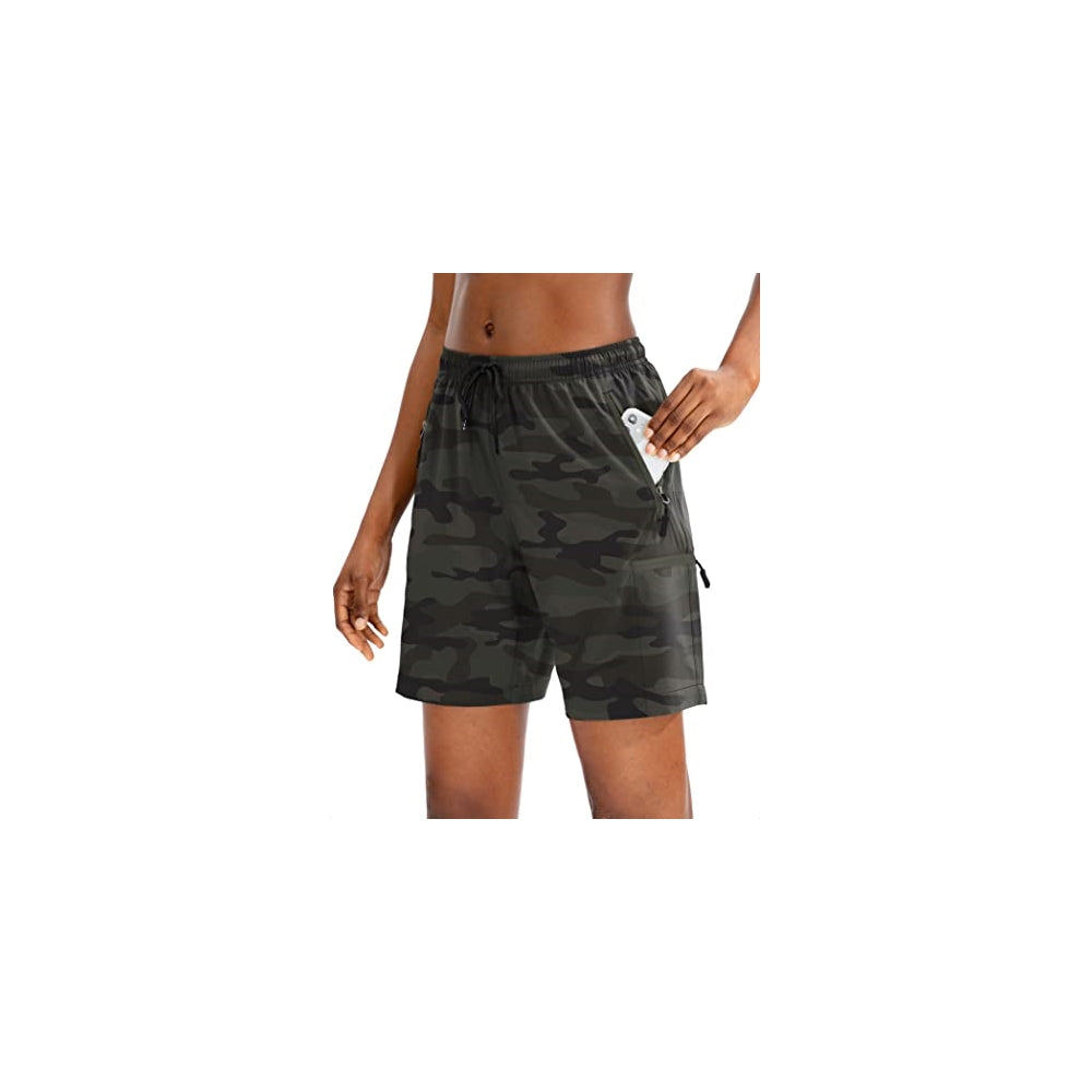 Shorts cortos de senderismo para mujer talla 3XL verde