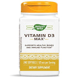 Nature's Way Vitamina D3 Max, 125 mcg por porción, 240 cápsulas blandas