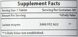 Suplemento Enzima de lactasa 3000 FCC ALU 180 Comprimidos