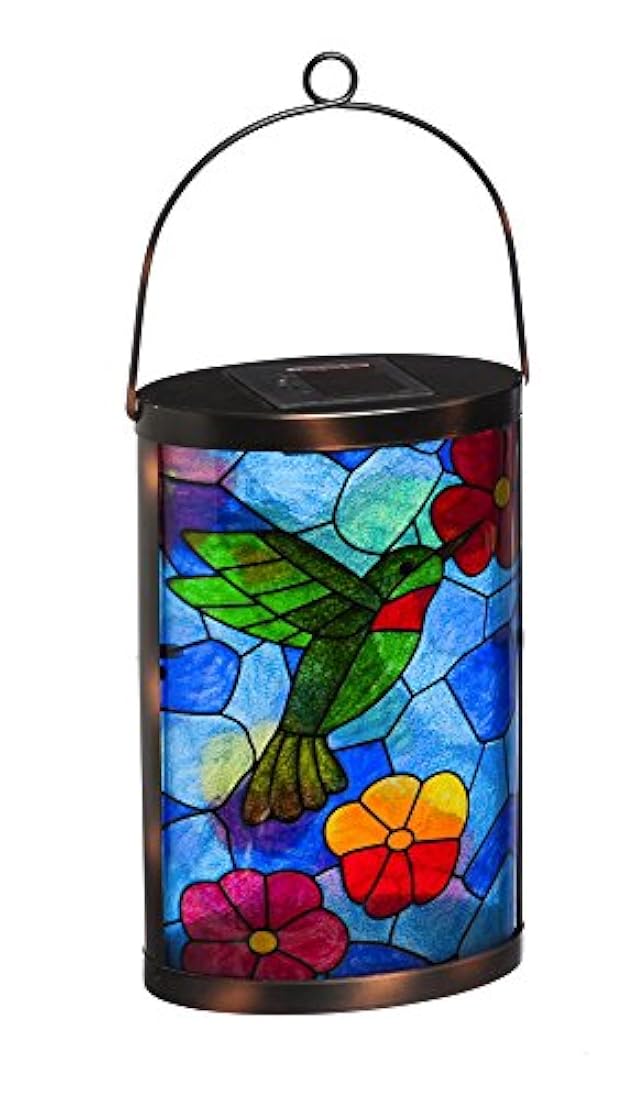 Linterna solar colgante con diseño de colibrí inspirado