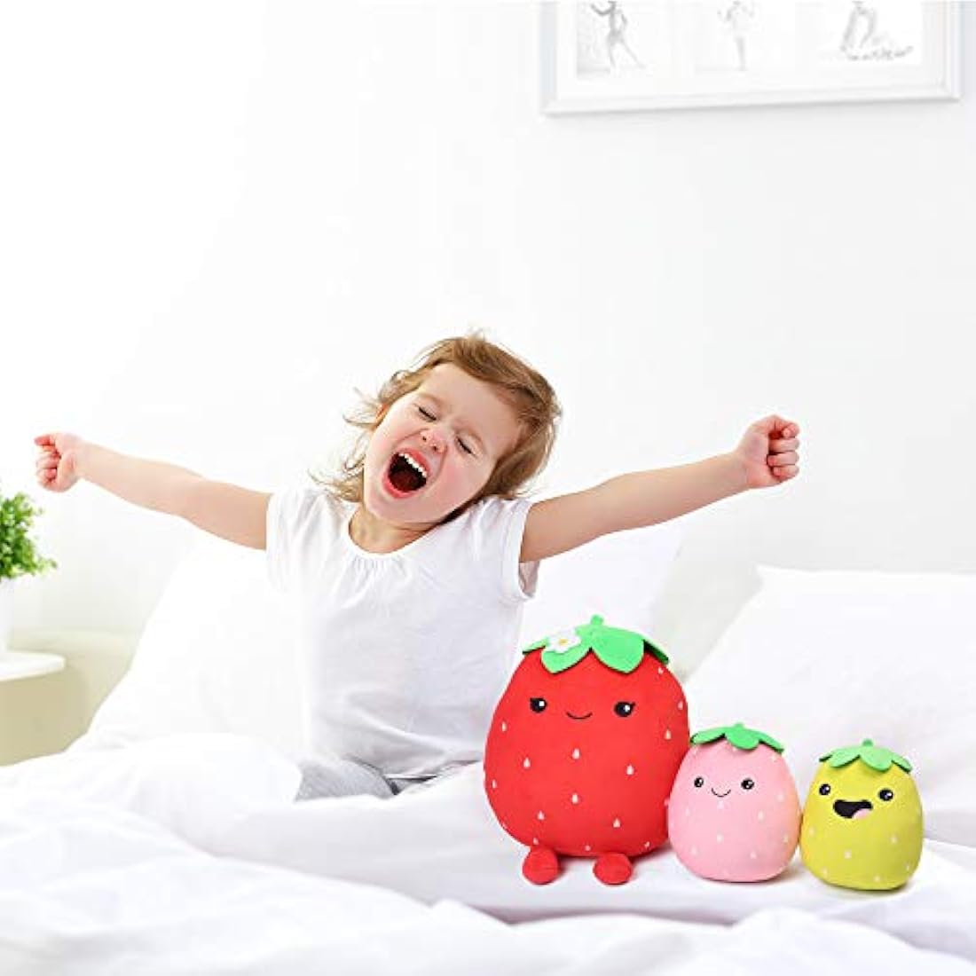 Peluche de fresa para niños y niñas, 15,7 y 12.0 in