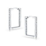Bling Jewelry - Inside Out CZ Plata Rectángulo Aro