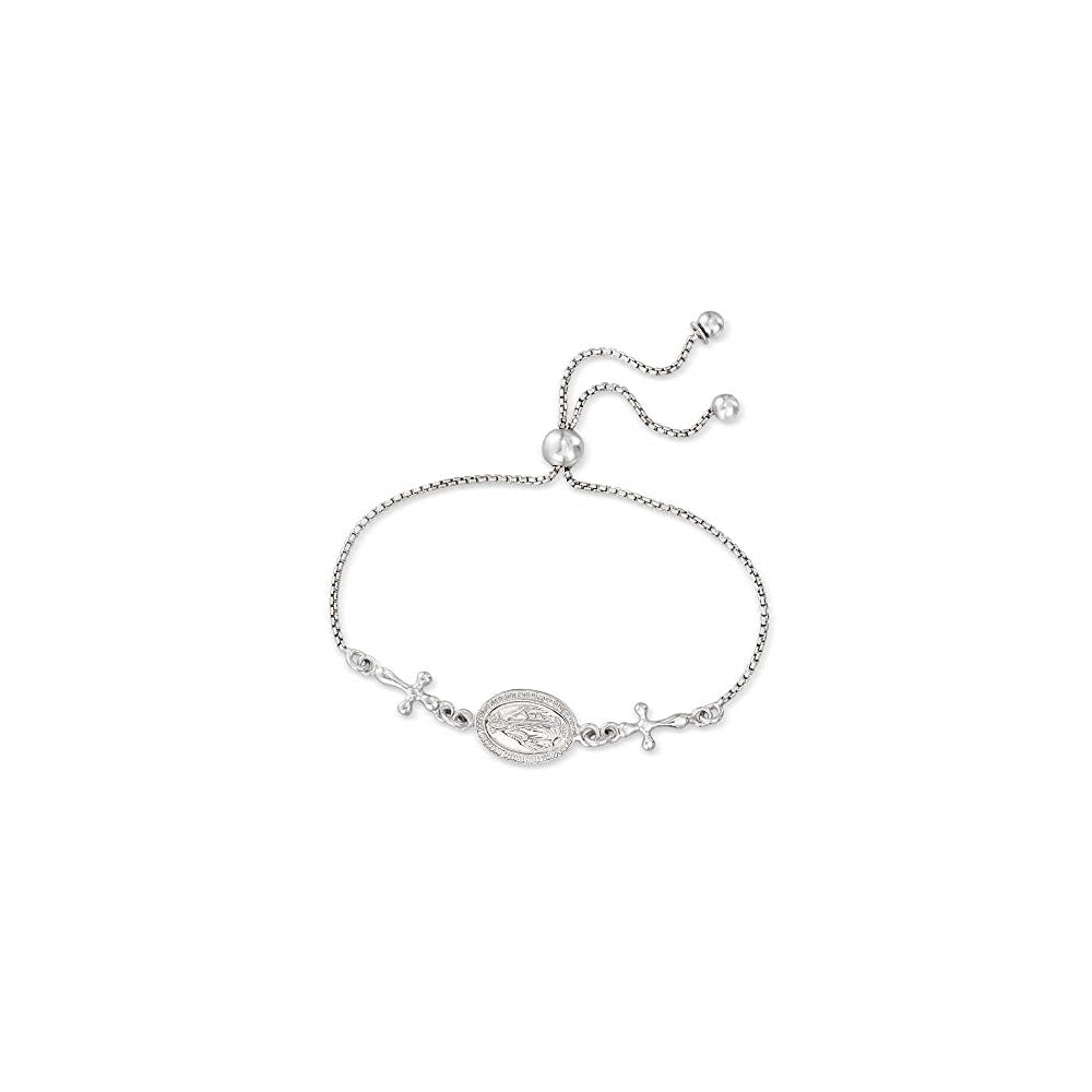 Pulseras de plata de ley italiana con medalla milagrosa