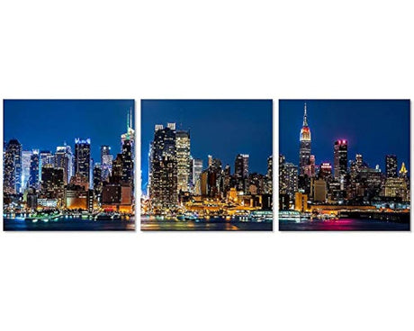 Cuadro de pared con diseño de ciudad de Nueva York en blanco
