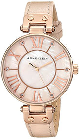 Reloj para mujer en tono dorado rosa con correa de cuero