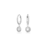 Aretes de cristal angelical acabado en tono rodio