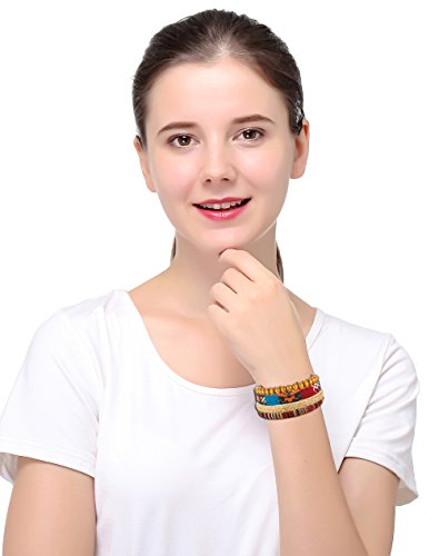 Pulseras de cuero tribales étnicas