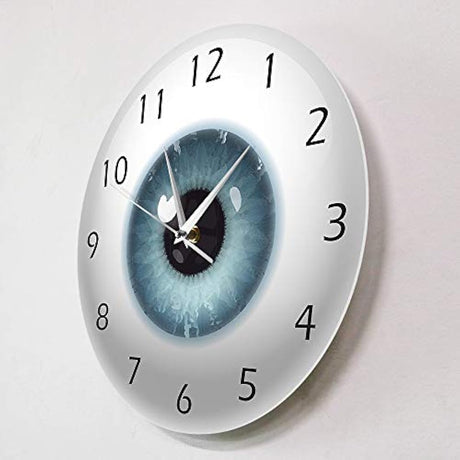 Reloj de pared silencioso con diseño de ojo de globo ocular