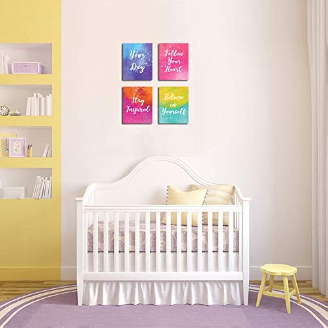 Inspirational Wall Art - Juego de 4 pósteres con citas