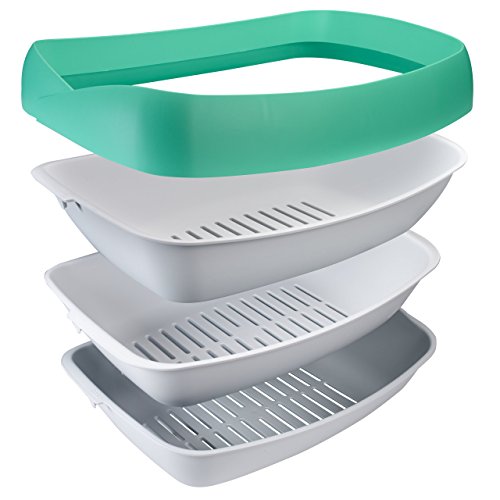 la caja de arena para gatos de 3 bandejas
