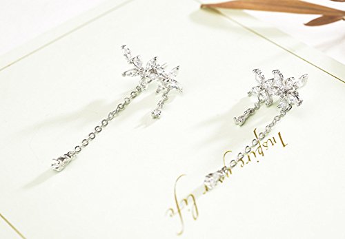 aretes de plata esterlina 925 con diseño de hojas