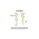 Aretes contra el mal de ojo de aro  chapados en oro