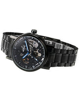 Reloj mecánico de cuerda de acero inoxidable negro