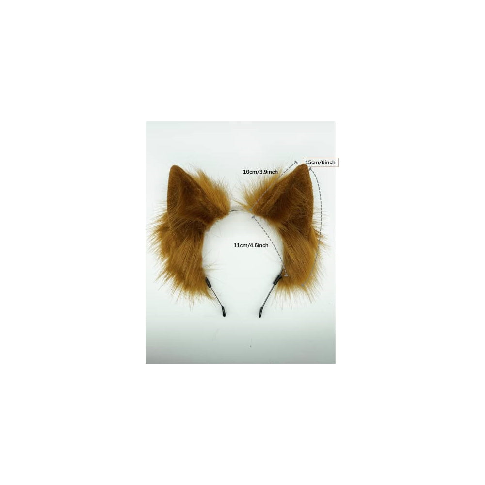 Disfraces de Diadema de orejas de lobo marrón talla única