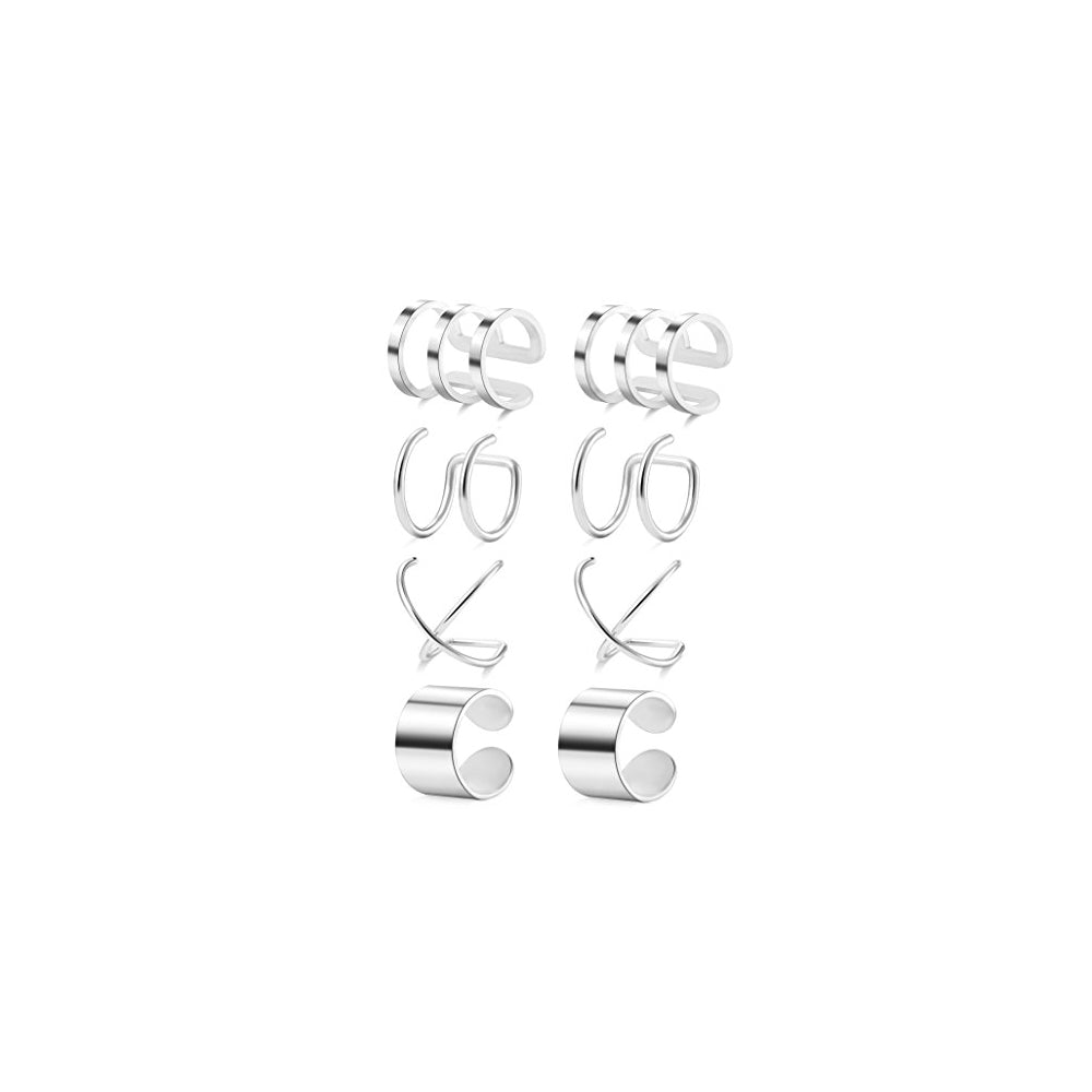 Aretes de acero inoxidable sin perforaciones para mujeres