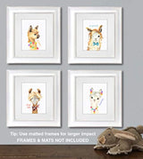Confetti Fox 4 impresiones sin marco, cuadro decorativo